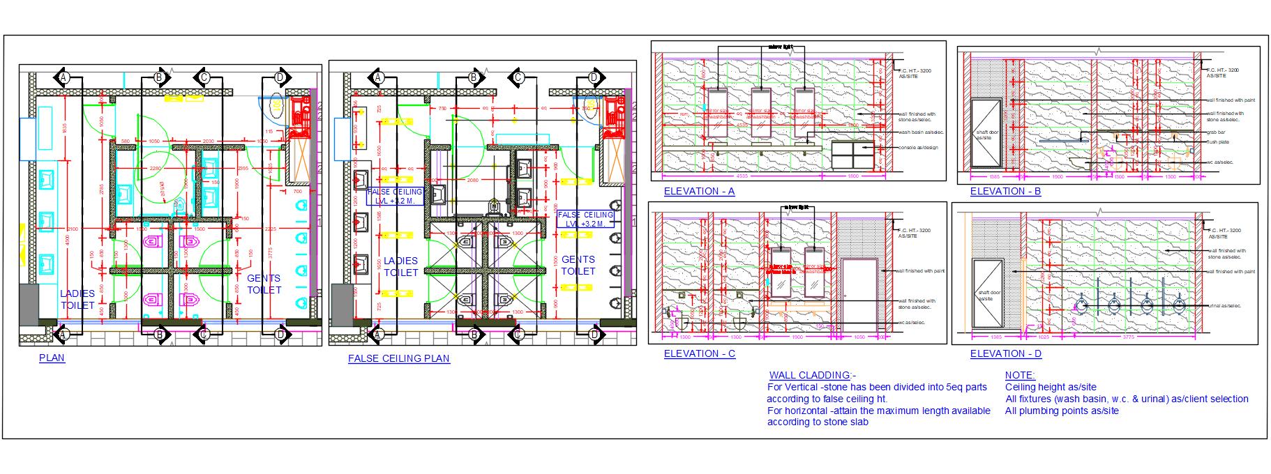 Public Toilet Block Design- AutoCAD Plans & Details